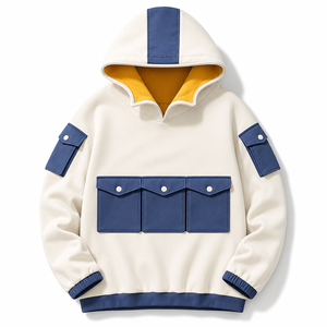 Hoodie Streetwear Oversize Personnalisé 100% Coton Écologique Respirant Uni avec Poche, Impression par Sublimation OEM, Polaire 340g - Product Image 1