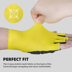 Guantes de Ciclismo de Medio Dedo para Hombre y Mujer, Guantes de Gimnasio para Levantamiento de Pesas, Entrenamiento, Personalizables, Ajustables, Antideslizantes - Product Image 5