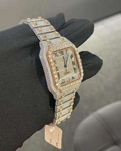 Montre mécanique pour homme en acier inoxydable personnalisée, style Hip-Hop Ice-Out, avec diamants et moissanite, haute qualité, luxe, étanche 10 bars - Product Image 2