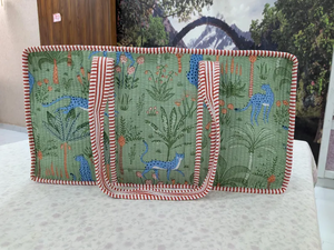 Bolsa de Mano Acolchada de Algodón para Mahjong, Estampado de Leopardo de la Selva, Estuche Portátil para Mahjong, Almacenamiento de Fichas, Regalo de Viaje para Mamá - Product Image 1