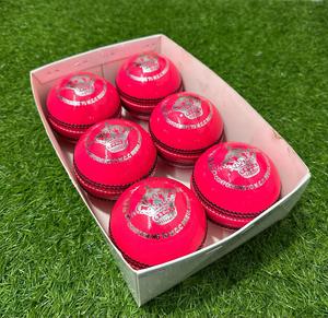 Premium Grade <b>Red</b> And Pink Royal Crown Ball For Professional Plyaers Leather Top Quality Cricket Ball <b>Hot</b> Sale Leather Ball - Product Image 3