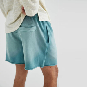 Shorts pour hommes en coton délavé style vintage rétro, coupe confortable, décontracté, streetwear estival, tenue tendance - Product Image 3