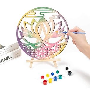 Décoration murale en bois Lotus, grille de cristal, géométrie sacrée, méditation, décoration intérieure, guérison énergétique, décoration de salle de yoga - Product Image 5
