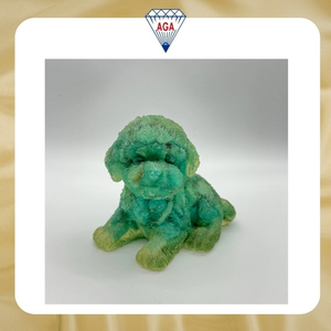 Hermosa Estatua de Perro Tallada en Turquesa Natural, Hecha a Mano, Decoración Feng Shui para el Hogar, Regalo Coleccionable - Product Image 6