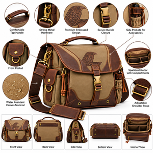 Sac d'équipement de fauconnerie personnalisé, sac de chasse avec plusieurs poches, bandoulière réglable - Product Image 1