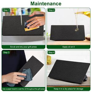 2 Pezzi Pressa per Griglia in Ghisa Pretrattata con Manico in Legno 7 pollici 8.2x, Pressa per Smash Burger e Schiacciameat per Bacon - Product Image 6