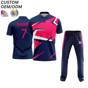 Maillot de sport respirant à manches courtes pour l'entraînement au cricket, uniforme d'équipe, fabrication OEM ODM en gros - Product Image 3