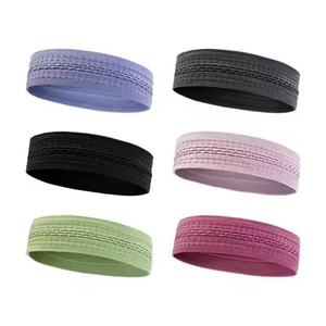 Custom Logo 15cm Wide Sport Headband Non-Slip Ethnic <b>Canvas</b> Four Seasons Stretchable Breathable Eco-Friendly Raised Rubber Print - Product Image 6