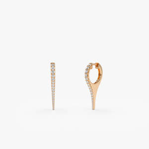 Pendientes de Plata de Ley 925 con Baño de Oro de 14K, Joyería Fina para Mujer, Pendientes Pequeños de Moissanita con Forma de Daga, Ideales para Fiestas - Product Image 4