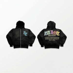 Sweat à capuche zippé pour homme, 380 GSM, en molleton de coton et polyester de qualité supérieure, bleu ciel délavé, lourd, avec logo brodé personnalisé sur le devant, hiver - Product Image 1