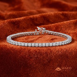สร้อยข้อมือเทนนิสทรงกลมประดับมอยส์ซาไนต์เงินแท้ 925 สไตล์ฮิปฮอปสำหรับผู้หญิง งานปาร์ตี้ เครื่องประดับแฟชั่นสุดหรู ของขวัญ สไตล์หรูหรา โดดเด่น - Product Image 3