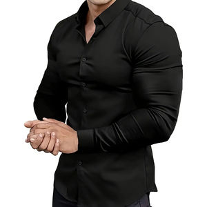 Chemise de bureau pour homme sur mesure, 100% coton sergé, manches longues, séchage rapide, respirante, fournisseur OEM ODM - Product Image 1