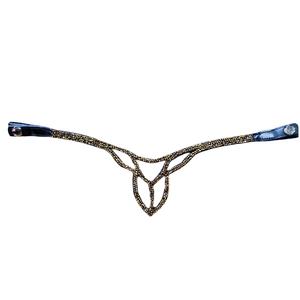 Arnés de cuero Rub International con adornos de tachuelas doradas, diseño decorativo, estilo inglés, accesorio de moda. - Product Image 1