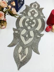 Camino de Mesa Hecho a Mano con Cuentas y Diseño Floral, Decoración Textil con Bordado para Decoración del Hogar, Camino de Mesa de AALIYAN IMPEX - Product Image 6