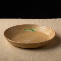 Assiette de service en bambou de style européen, personnalisable et écologique, modèle 2025, en stock, directement de l'usine au Vietnam, pour restaurants et événements.