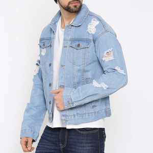 Outdoor Adventure Essential Solid Brown Embroidered Breathable 100% Cotton Button-down Placket <b>Cropped</b> Jean <b>Jacket</b> Custom Men's - Product Image 1