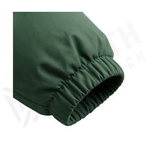 Green Quilted Jacket Full Sleeve Stand Collar Zipper Closure Windproof Winter Short Length Polyester Filling - Product Image 6