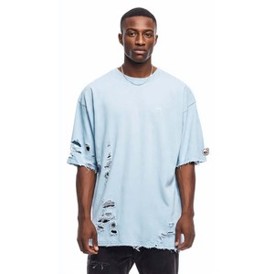 Camiseta Deportiva de Algodón Verde Desgastado con Logotipo Personalizado para Hombre, Cuello Redondo, Manga Corta, Estilo Urbano, Color Sólido, Aspecto Lavado - Product Image 6
