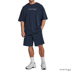 Conjunto Deportivo Informal para Hombre, Transpirable, 100% Algodón Jersey, 2 Piezas, Ropa de Verano, Camiseta y Pantalones Cortos, Trajes Deportivos Personalizados - Product Image 3