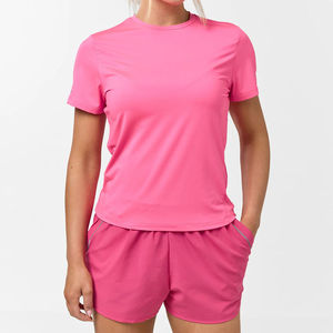 Ensembles de shorts deux pièces 100 % coton pour femmes, vente en gros, haute qualité, logo personnalisé, t-shirts et shorts surdimensionnés pour femmes, OEM ODM - Product Image 3