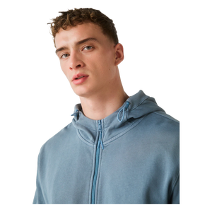 Sudadera con Capucha y Cremallera para Hombre, Color Sólido, Felpa de Algodón, Corte Regular Informal, Estilo Otoñal, Sudadera Tejida - Product Image 3