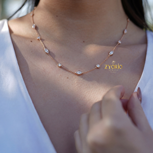 จี้เพชรเคลือบทองคำสีกุหลาบ สร้อยคอเงินพรีเมียม ประกายระยิบระยับเหนือกาลเวลา สง่างาม ทันสมัย หรูหรา สำหรับงานหมั้นและงานแต่งงาน - Product Image 5