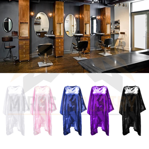 ผ้าคลุมตัดผมโพลีเอสเตอร์สีดำแบบยูนิเซ็กซ์ ชุดทำงานกันน้ำ - Product Image 2