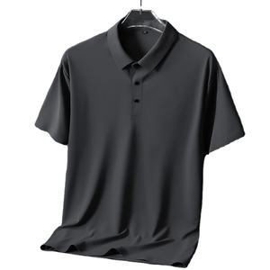 Soie glacée à manches courtes pour hommes de haute qualité pour polo 100% coton tissu de toile de Style décontracté d'affaires - Product Image 4