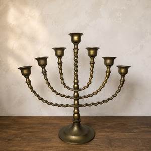 Chandelier décoratif vintage en laiton moulé à la main, style palmier, 9 bras, pour table - Product Image 5
