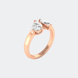 Bague de luxe multi-formes en diamant de laboratoire pour femme, or 14 carats, certifiée IGI, 1,30 carat total, taille brillant, couleur EF, pureté VS VVS, bijou de fiançailles - Product Image 6