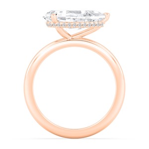 Anillo de compromiso de oro rosa de 10K con diamante cultivado en laboratorio, corte redondo y escalonado, 3.16 ctw, joyería nupcial elegante y lujosa. - Product Image 2