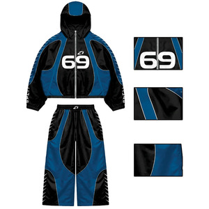 Survêtement en nylon personnalisé de haute qualité avec logo, ensemble de jogging pour homme, coupe-vent cargo zippé, vente en gros, ensemble de jogging imprimé, sweats à capuche USA - Product Image 4