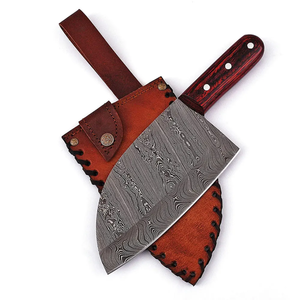 Couteau à viande haut de gamme LEGACY BLADES en acier Damas, manche en bois fait main, couverts de cuisine professionnels, passe au lave-vaisselle - Product Image 3