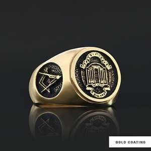 Bague Maçonnique BOJ 043 Personnalisée en Argent et Diamant, Bague de Diplôme Universitaire Unisexe, Cadeau pour Fêtes et Occasions Spéciales, Prix Bas - Product Image 5