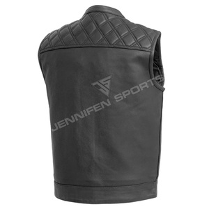 Chaleco de Cuero para Motocicleta, Corte Diamante, Estilo Biker, Sin Mangas, para Verano, Transpirable, para Club de Motociclistas - Product Image 5