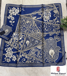 Écharpe en satin tendance, tissu imprimé sur mesure, fabricant OEM ODM avec logo de marque privée pour la promotion de la marque - Product Image 3