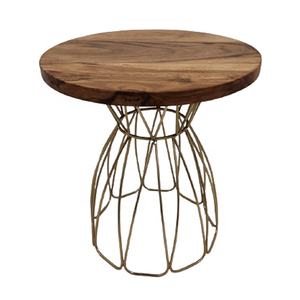 ฐานรองเค้กไม้และเหล็กสีทองสไตล์แฟนซีทันสมัยไม้อะคาเซียตกแต่งทองเหลืองสำหรับงานแต่งงานงานปาร์ตี้ - Product Image 1