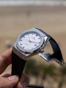 Montre de sport analogique automatique pour hommes, 40mm, boucle en caoutchouc et acier inoxydable, saphir Alexander Ferros 2242S-02, MIYOTA, résistante à l'eau - Product Image 5