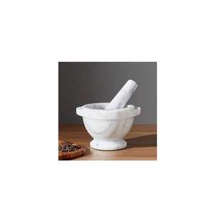 Eco-Friendly Manual Power Supply Natural <b>Marble</b> <b>Mortar</b> <b>Pestle</b> Grinder - Product Image 2
