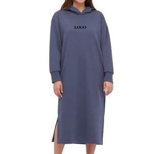 Sweat à capuche modeste pour femmes Logo personnalisé coupe régulière sweat à capuche islamique confortable col roulé fermeture éclair sweats à capuche courts pour femme - Product Image 1