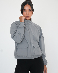 Chaqueta Cortavientos de Poliéster Tejido de Alta Calidad para Mujer, con Cierre de Cremallera, para Otoño - Product Image 2