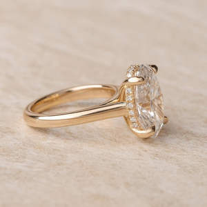 IGI/GIA Lab Grown Vintage 14K amarillo oro blanco fino anillo Unisex corte ovalado diamante para Bodas/fiestas de aniversario de compromiso - Product Image 2