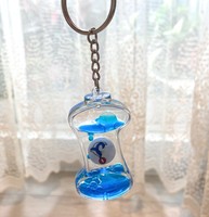 Mini Llavero con temporizador de burbujas líquidas llavero sensorial visual