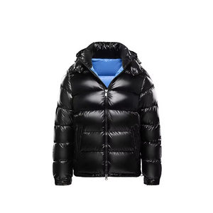 Veste matelassée en duvet pour homme, design personnalisé, fabrication OEM européenne/américaine, vente en gros, veste d'hiver en coton brillant sur mesure. - Product Image 1