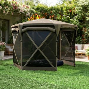 Gazebo Parasole Pop-Up Marrone, Design Pratico e Conveniente per Carport - Product Image 1