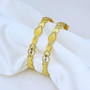 Adjustable Heart Shape Gold Plated Bracelet Pair Openable Designer <b>Bangles</b> for Women Romantic Gift Daily Wear and Fashion - Product Image 6
