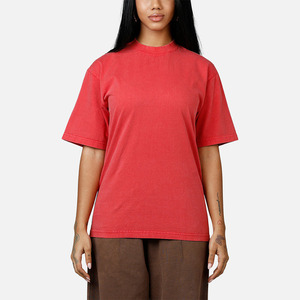 Women Red Crew Neck T-Shirt Short Sleeve Loose Fit 100% Cotton Plain Dyed Jersey Casual Style Everyday <b>Comfort</b> Wear - Product Image 1