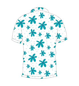 เสื้อโปโลผู้ชายสีขาวพิมพ์ลายดอกไม้สีฟ้าลำลองแขนสั้นแฟชั่นฤดูร้อนเสื้อโปโลกอล์ฟ - Product Image 2