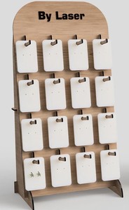 Custom Designed Wooden <b>Display</b> Use – Shadow Carved Rack for Gift Cards, Earrings & <b>Small</b> Accessories - Product Image 2