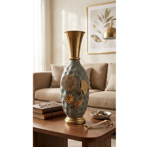 Metal Decorative Flower Vase <b>Texture</b> <b>Powder</b> Coating Premium Quality Vintage Look Wedding Table Centerpiece Wedding Vase - Product Image 1